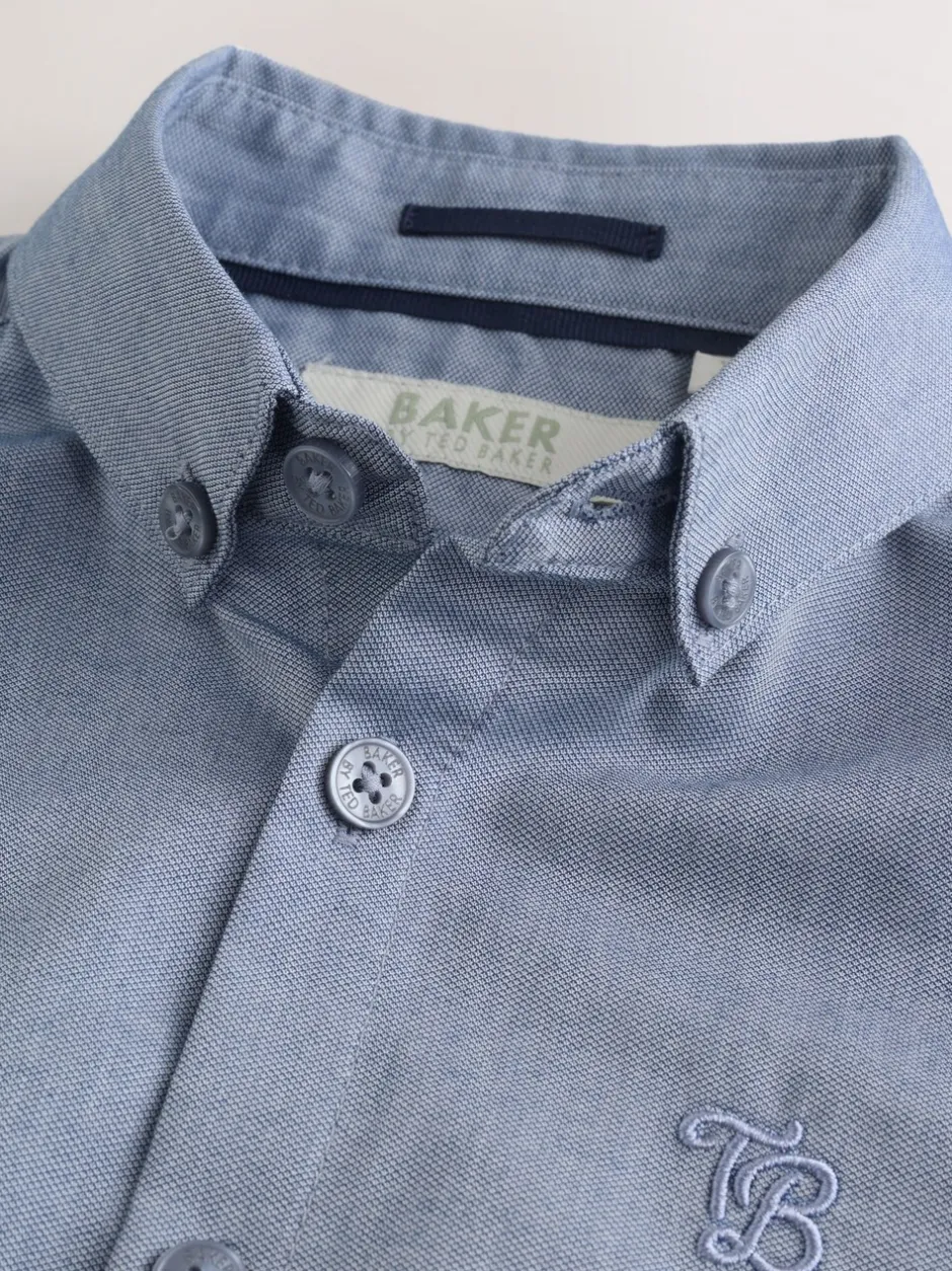 Shirts*Baker by Ted Baker Blue Short Sleeve Shirt with Bow Tie