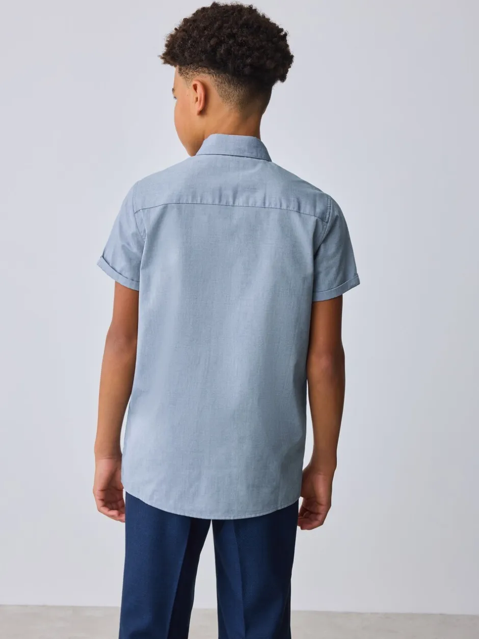 Shirts*Baker by Ted Baker Blue Short Sleeve Shirt with Bow Tie