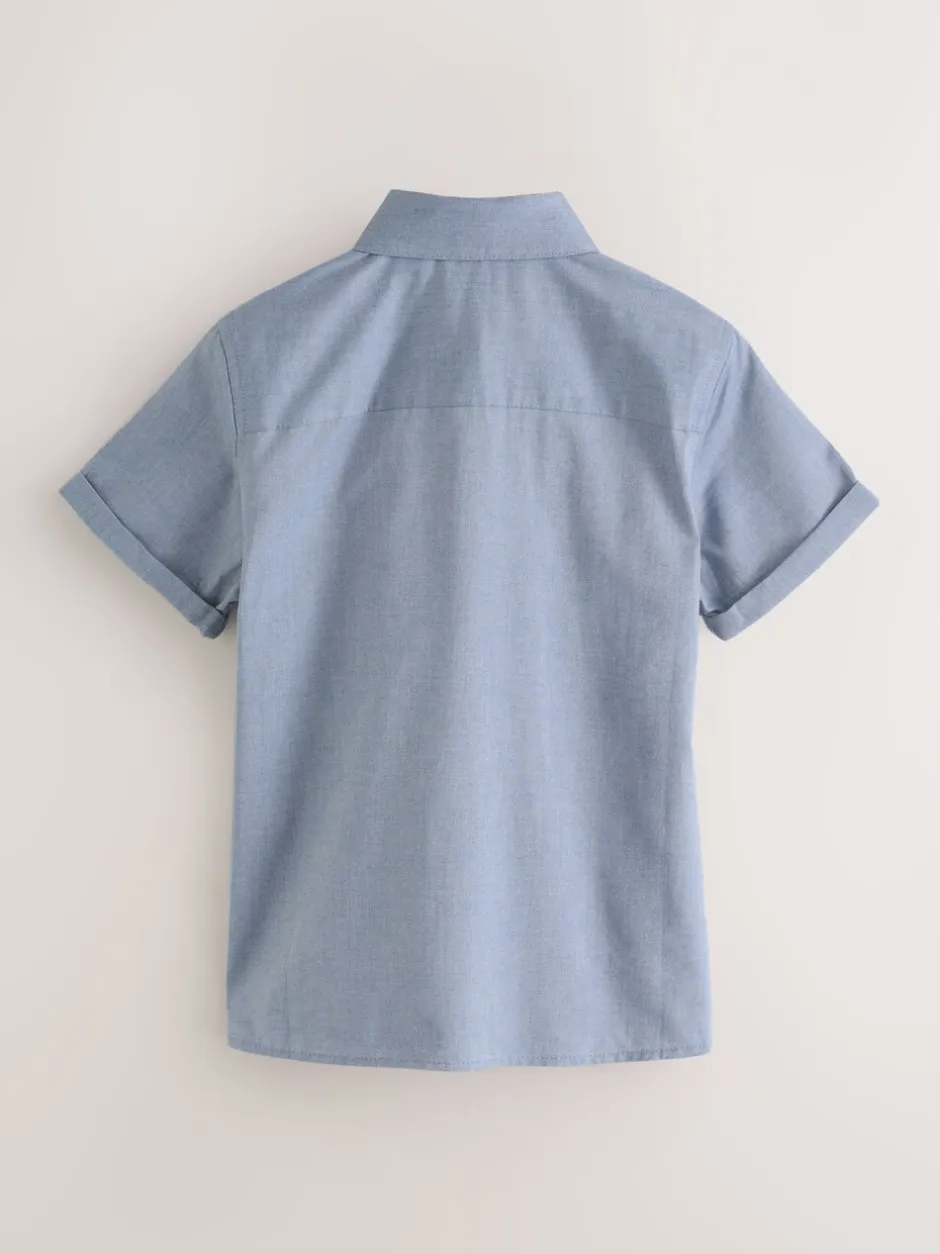Shirts*Baker by Ted Baker Blue Short Sleeve Shirt with Bow Tie