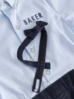 Rompertjes En Tuinbroeken|Baker by Ted Baker Blue Smart Bow Tie Rompersuit