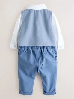 Rompertjes En Tuinbroeken|Baker by Ted Baker Blue Smart Bow Tie Rompersuit