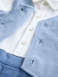 Rompertjes En Tuinbroeken|Baker by Ted Baker Blue Smart Bow Tie Rompersuit