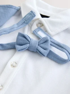 Rompertjes En Tuinbroeken|Baker by Ted Baker Blue Smart Bow Tie Rompersuit