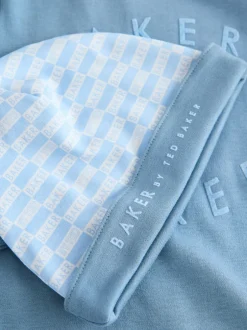 Rompertjes En Tuinbroeken|Baker by Ted Baker Blue Sleepsuits and Reversible Hat Set