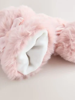Mutsjes En Antikrabwantjes|Mutsen, Handschoenen En Sjaals*Baker by Ted Baker Bow Pink Faux Fur Trapper Hat