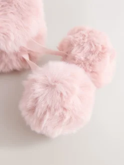 Mutsjes En Antikrabwantjes|Mutsen, Handschoenen En Sjaals*Baker by Ted Baker Bow Pink Faux Fur Trapper Hat