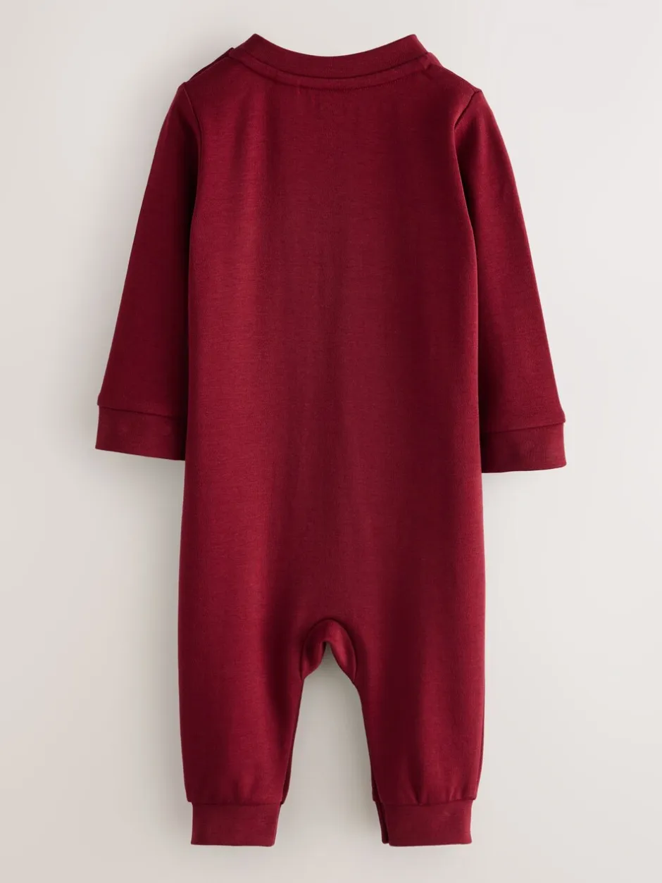 Rompertjes En Tuinbroeken|Baker by Ted Baker Burgundy Red/Grey Romper and Reversible Hat