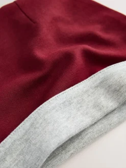 Rompertjes En Tuinbroeken|Baker by Ted Baker Burgundy Red/Grey Romper and Reversible Hat