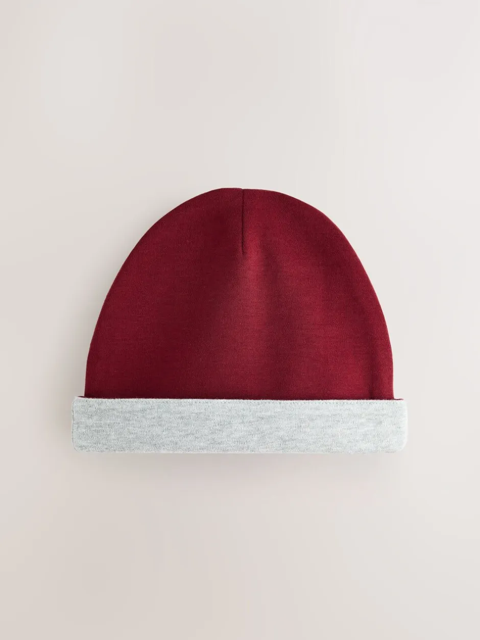 Rompertjes En Tuinbroeken|Baker by Ted Baker Burgundy Red/Grey Romper and Reversible Hat