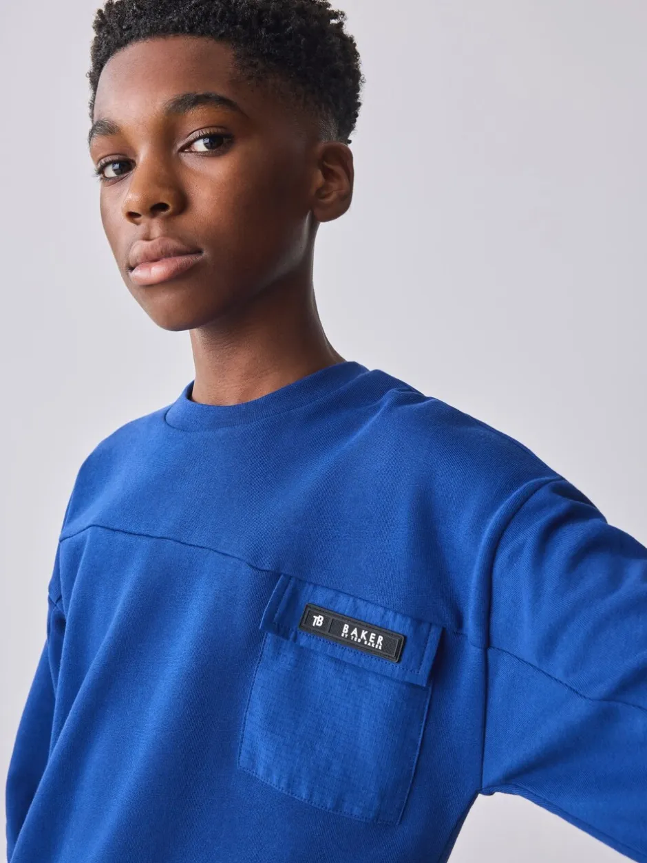 Joggingbroeken|Sweaters En Hoody´S|Baker by Ted Baker Cobalt Blue Oversized Sweatshirt and Joggers Set