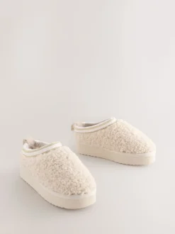 Pantoffels*Baker by Ted Baker Crème Borg Cosy Borg Muiltjes Pantoffels