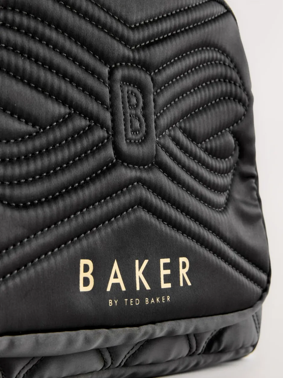 Tassen*Baker by Ted Baker gewatteerde zwarte rugzak met strik en etui voor meisjes, voor de Back to School collectie