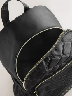 Tassen*Baker by Ted Baker gewatteerde zwarte rugzak met strik en etui voor meisjes, voor de Back to School collectie