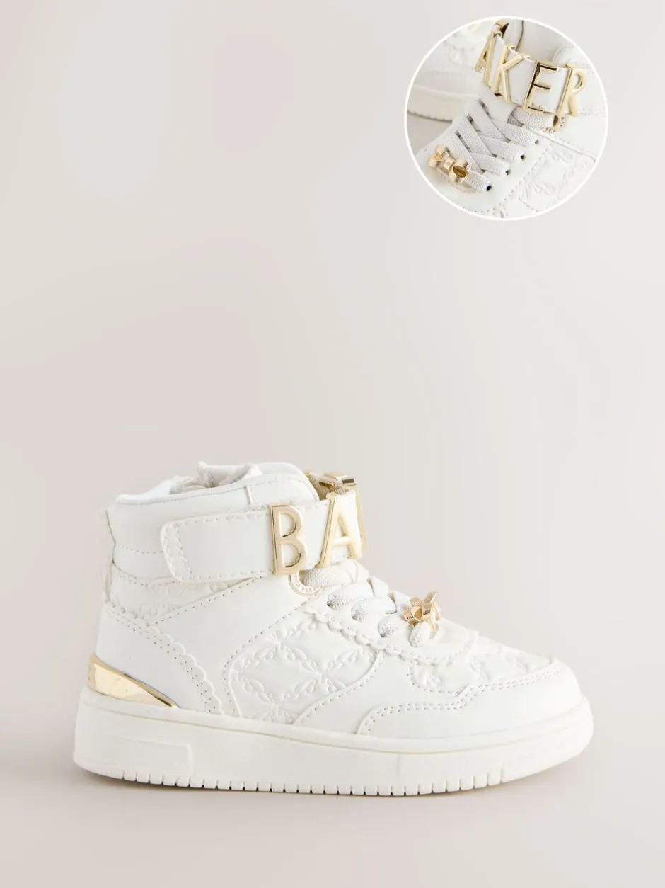 Sneakers*Baker by Ted Baker Girls White Charm Hi-Top Trainers