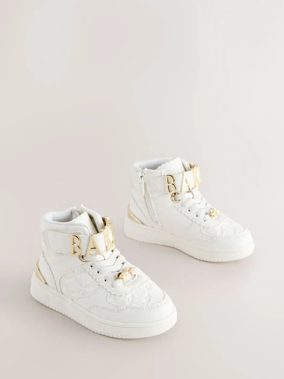 Sneakers*Baker by Ted Baker Girls White Charm Hi-Top Trainers