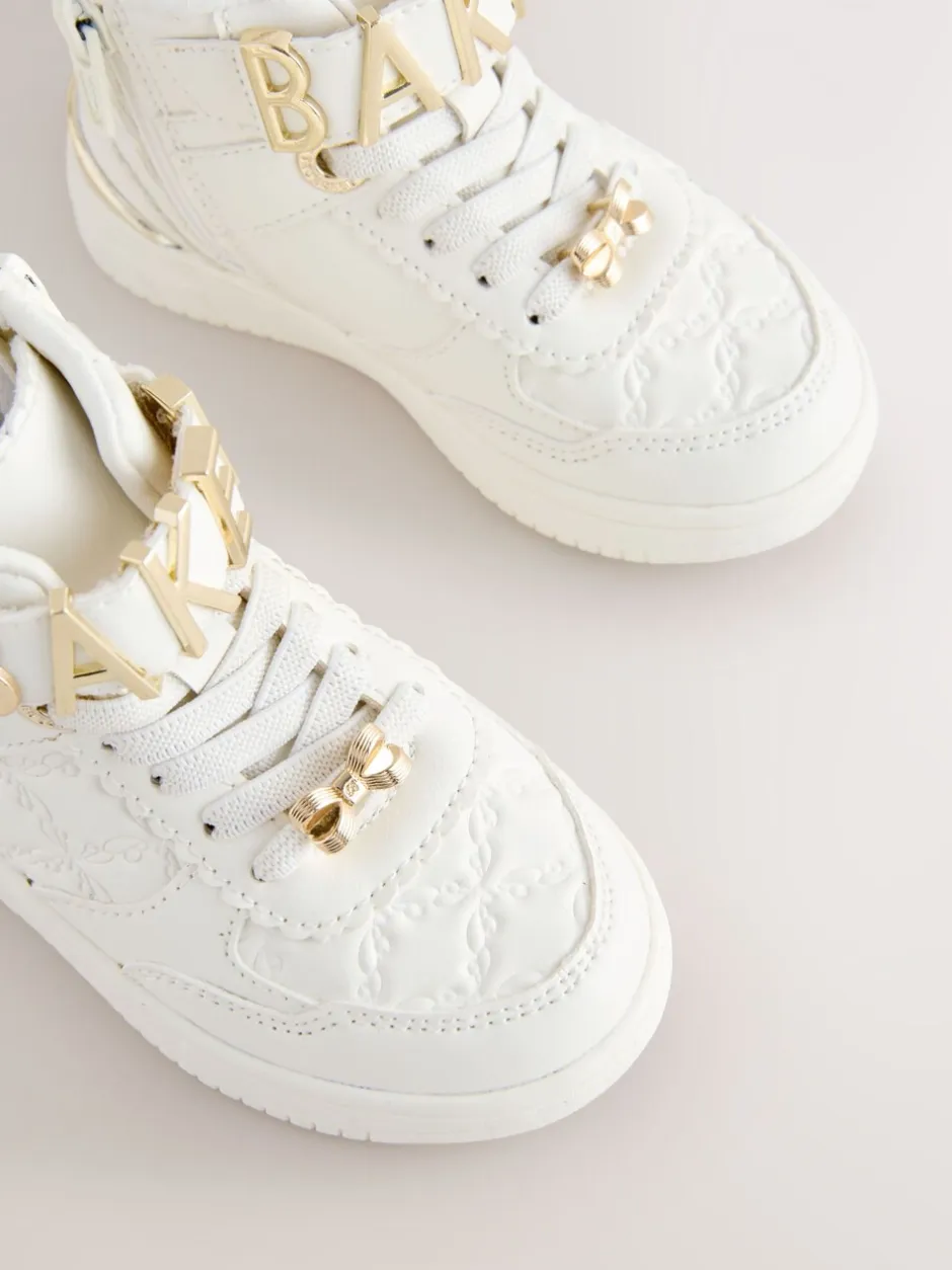 Sneakers*Baker by Ted Baker Girls White Charm Hi-Top Trainers