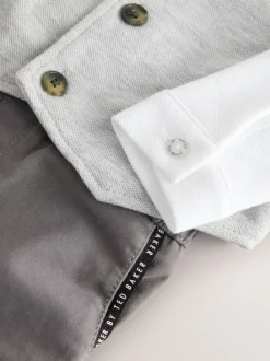 Rompertjes En Tuinbroeken|Baker by Ted Baker Grey Smart Bow Tie Rompersuit