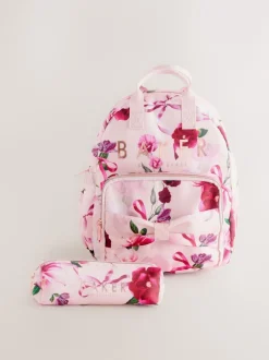Tassen*Baker by Ted Baker meisjes roze terug naar school rugzak met bloemenprint en strik
