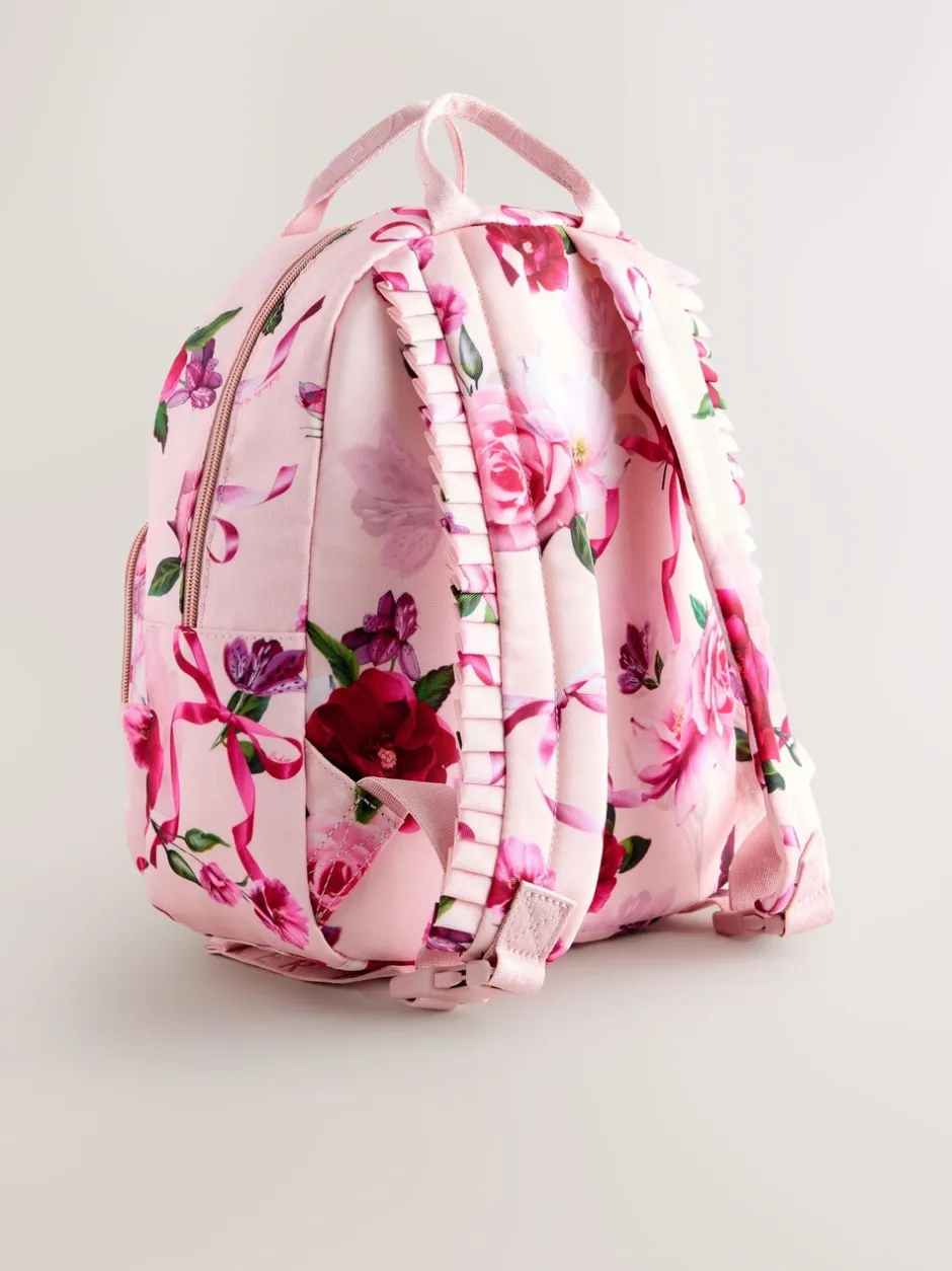 Tassen*Baker by Ted Baker meisjes roze terug naar school rugzak met bloemenprint en strik
