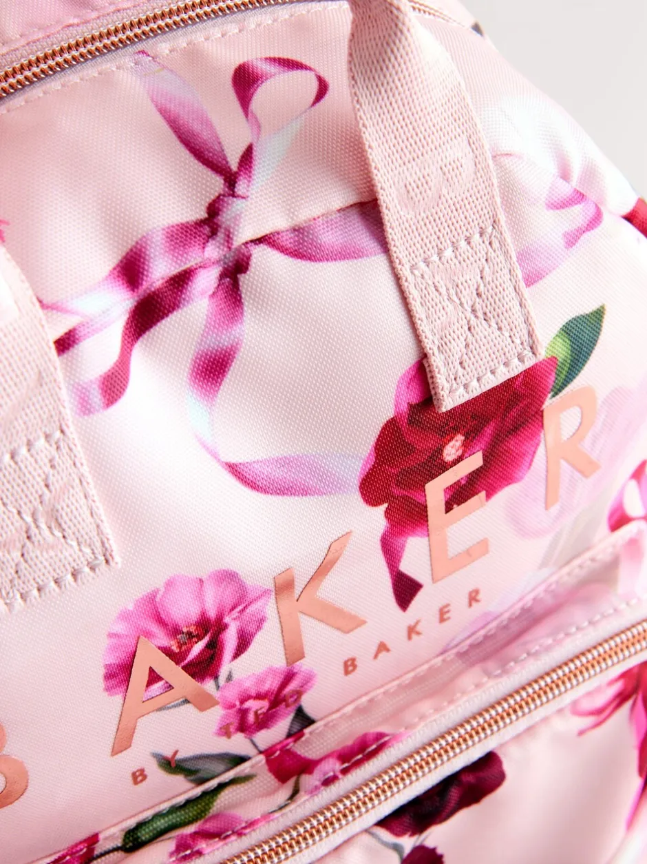 Tassen*Baker by Ted Baker meisjes roze terug naar school rugzak met bloemenprint en strik