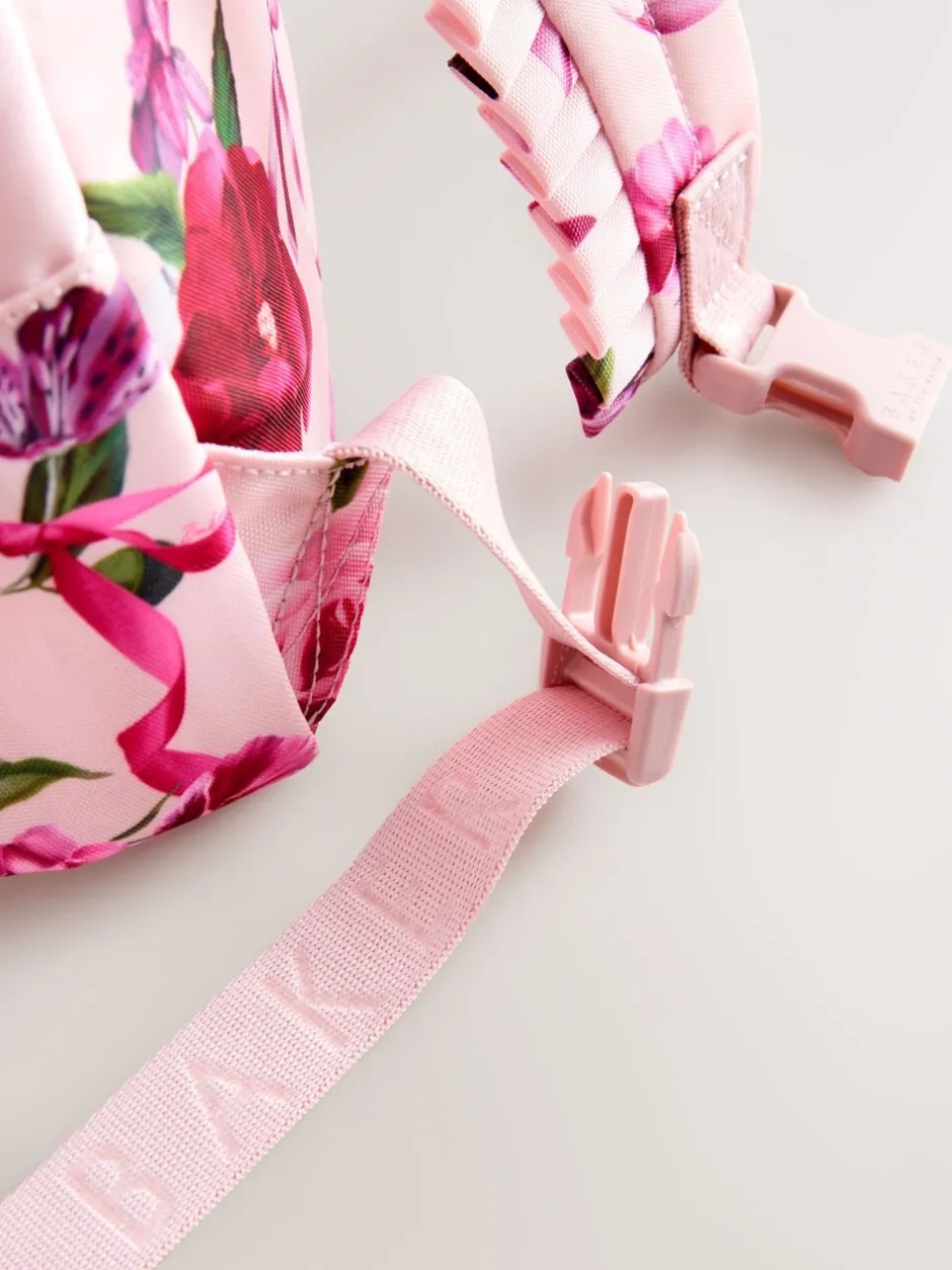 Tassen*Baker by Ted Baker meisjes roze terug naar school rugzak met bloemenprint en strik