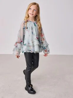 Overhemden En Blouses|Baker by Ted Baker Mint Green All Over Printed Chiffon Blouse
