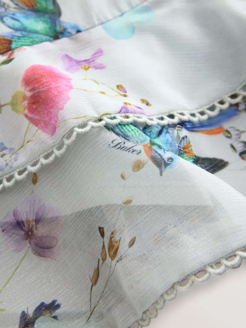Overhemden En Blouses|Baker by Ted Baker Mint Green All Over Printed Chiffon Blouse