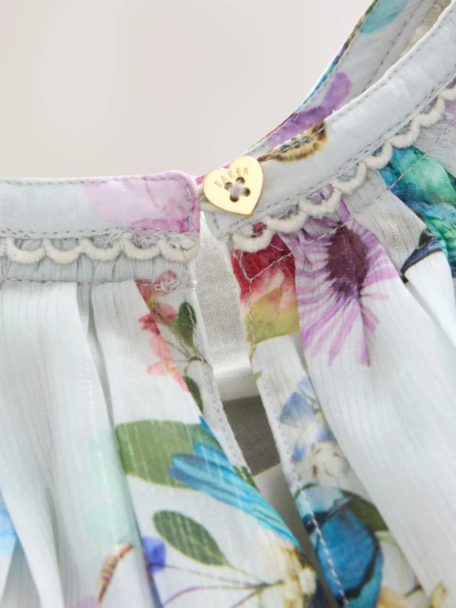 Overhemden En Blouses|Baker by Ted Baker Mint Green All Over Printed Chiffon Blouse