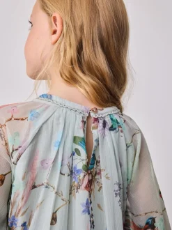 Overhemden En Blouses|Baker by Ted Baker Mint Green All Over Printed Chiffon Blouse