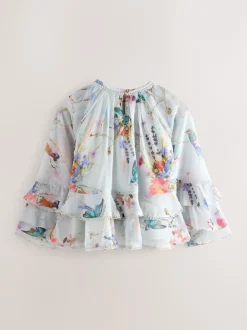 Overhemden En Blouses|Baker by Ted Baker Mint Green All Over Printed Chiffon Blouse