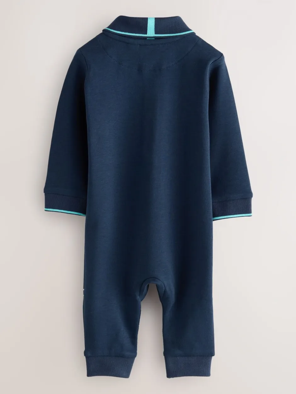Rompertjes En Tuinbroeken*Baker by Ted Baker Navy Long Sleeve Graphic Romper