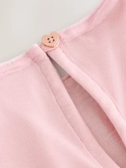 Shorts En Rokken*Baker by Ted Baker Pink 2 Piece Sequin Mesh Top & Ruffle Tier Skirt Set