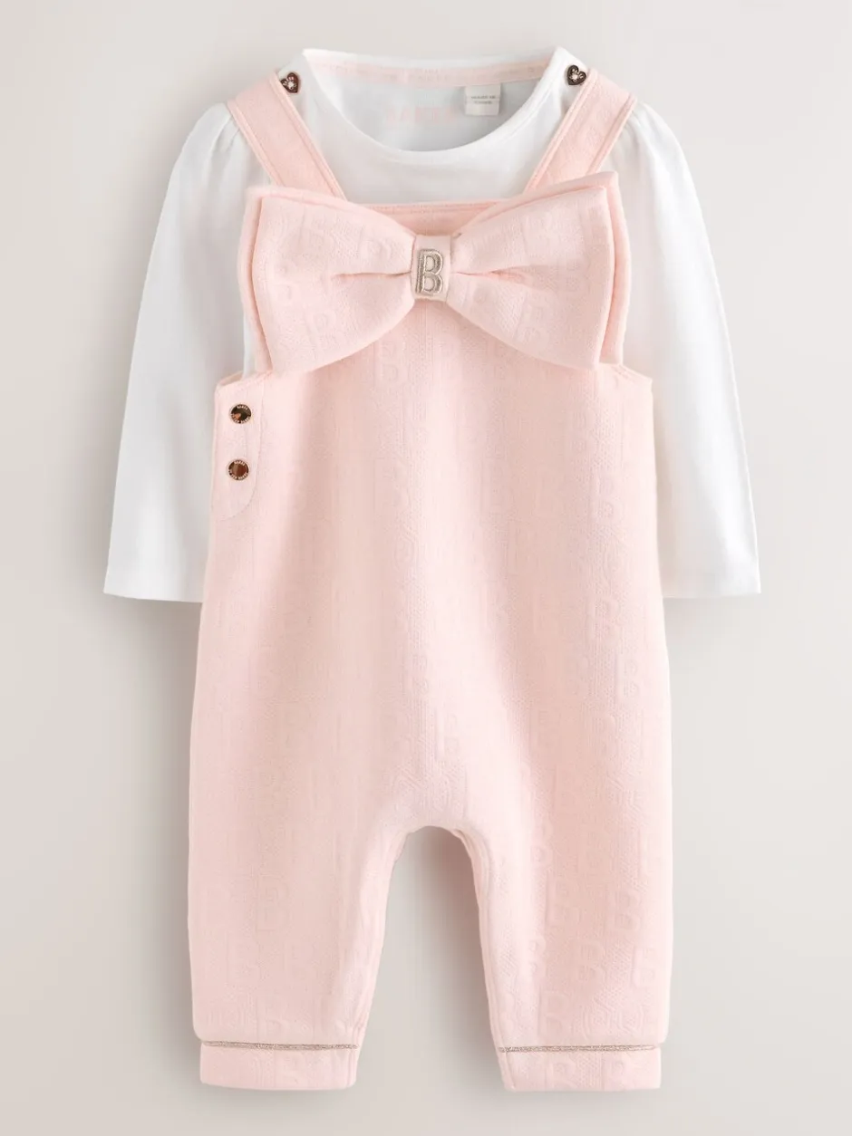 Jumpsuits En Playsuits|Baker by Ted Baker Pink Jacquard Bow Dungarees & T-Shirt Set