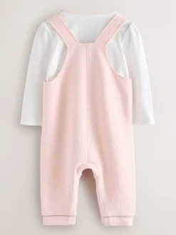Jumpsuits En Playsuits|Baker by Ted Baker Pink Jacquard Bow Dungarees & T-Shirt Set