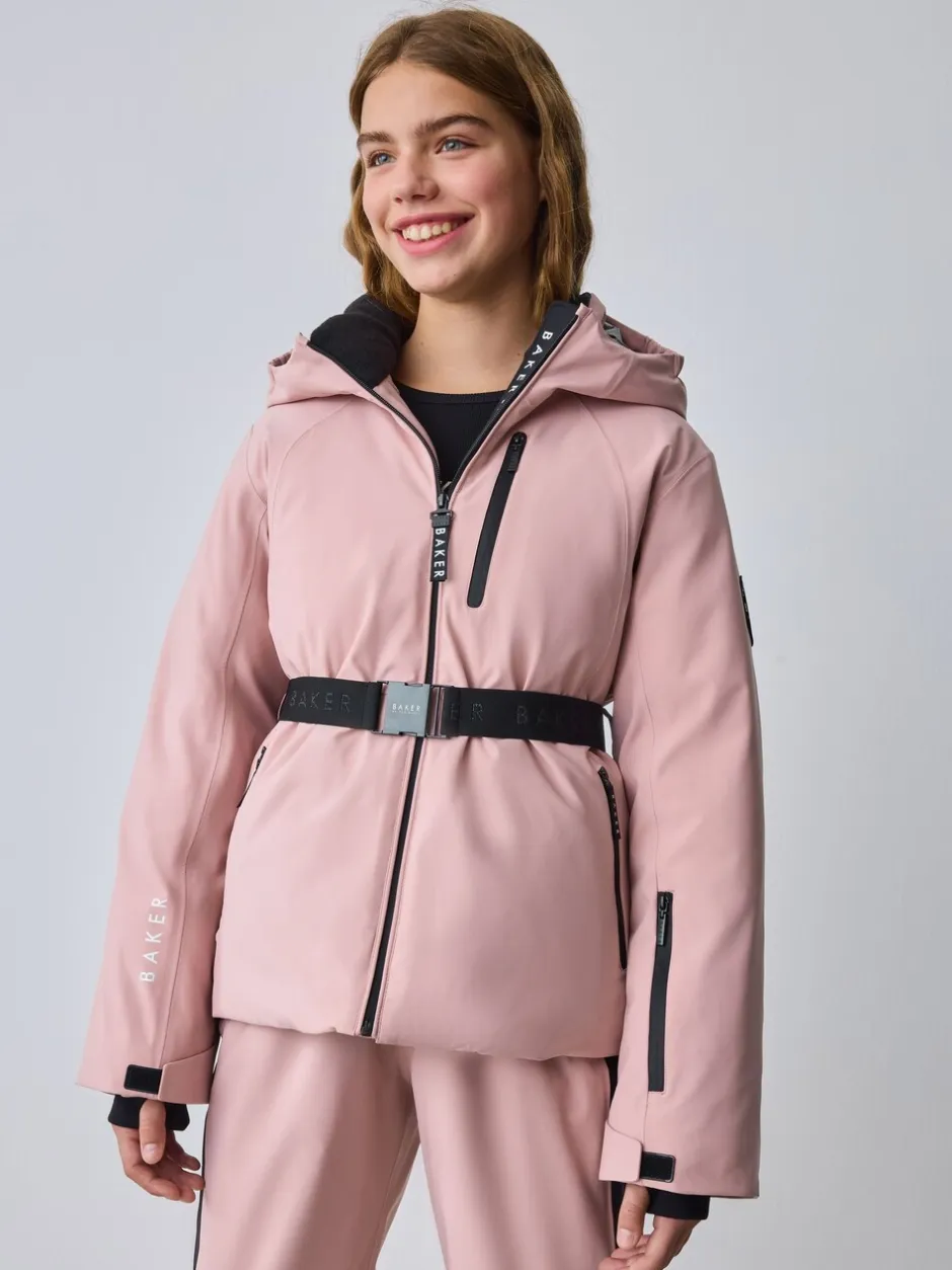Jassen En Jacks*Baker by Ted Baker Pink Waterproof Belted Padded Ski Jacket