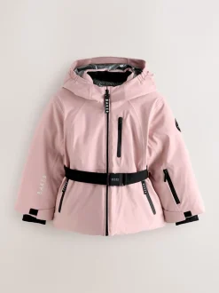 Jassen En Jacks*Baker by Ted Baker Pink Waterproof Belted Padded Ski Jacket