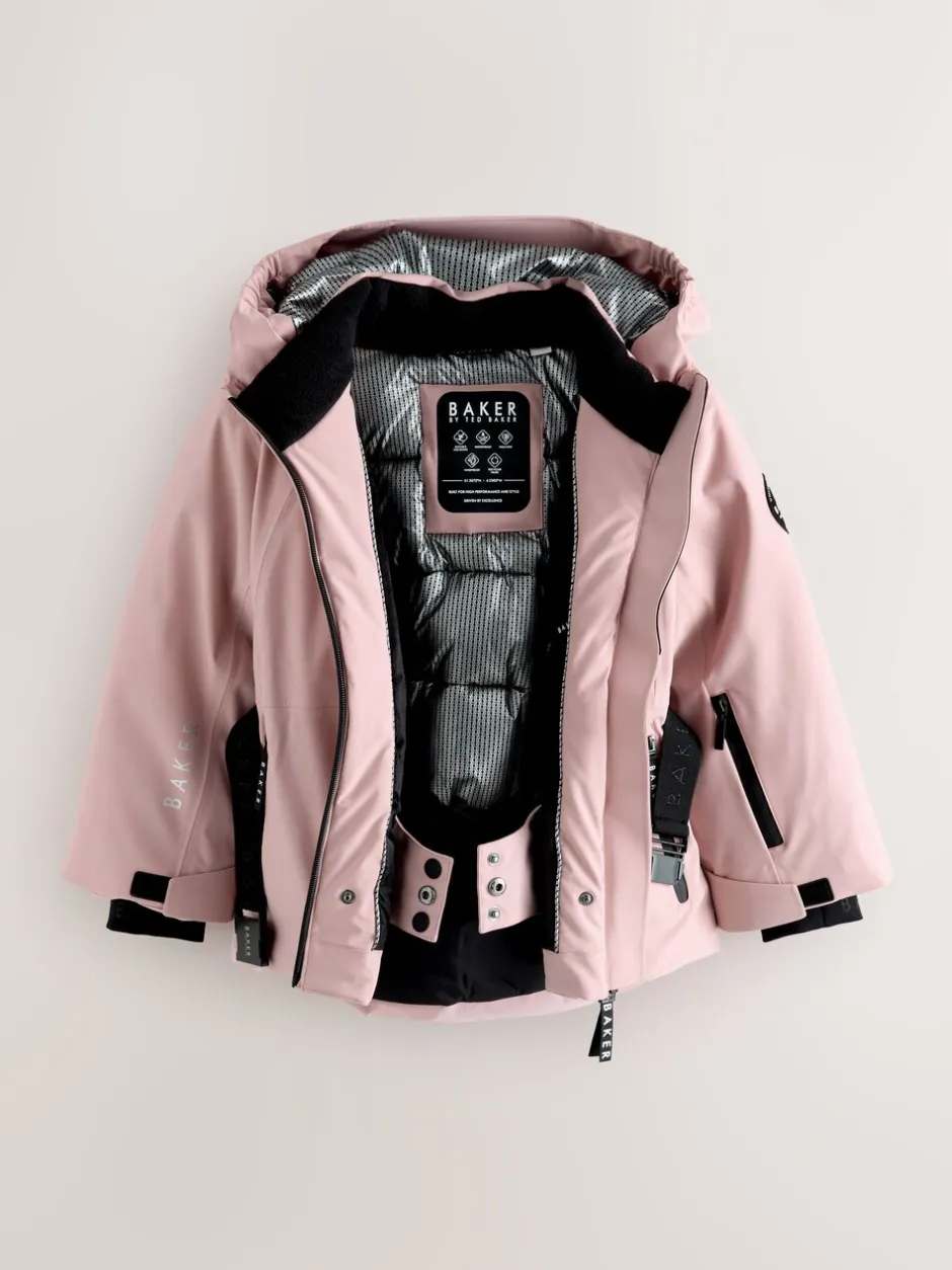 Jassen En Jacks*Baker by Ted Baker Pink Waterproof Belted Padded Ski Jacket