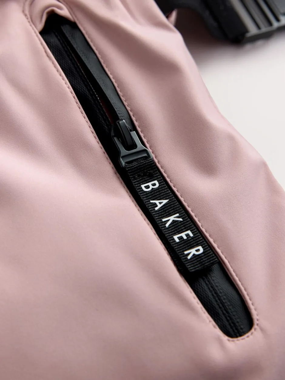 Jassen En Jacks*Baker by Ted Baker Pink Waterproof Belted Padded Ski Jacket