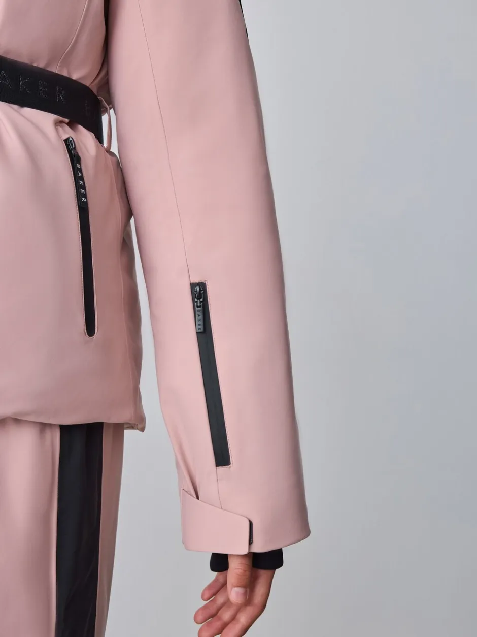 Jassen En Jacks*Baker by Ted Baker Pink Waterproof Belted Padded Ski Jacket