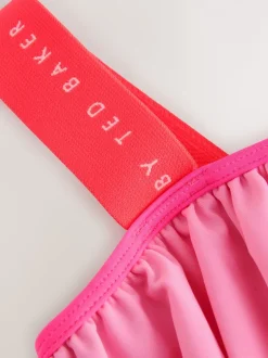Badkleding*Baker by Ted Baker roze badpak met ruches