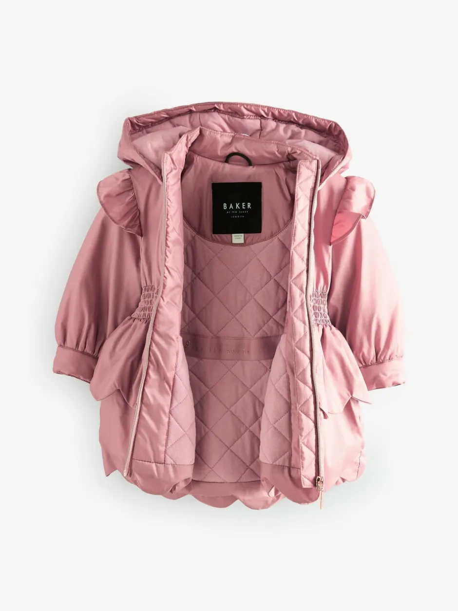 Schoolkleding|Jassen En Jacks*Baker by Ted Baker roze regenbestendige lichtgewicht regenjas met geschulpte rand
