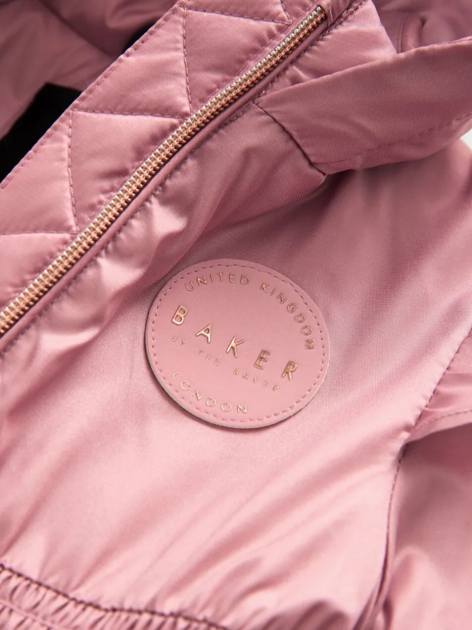 Schoolkleding|Jassen En Jacks*Baker by Ted Baker roze regenbestendige lichtgewicht regenjas met geschulpte rand