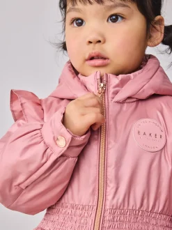 Schoolkleding|Jassen En Jacks*Baker by Ted Baker roze regenbestendige lichtgewicht regenjas met geschulpte rand