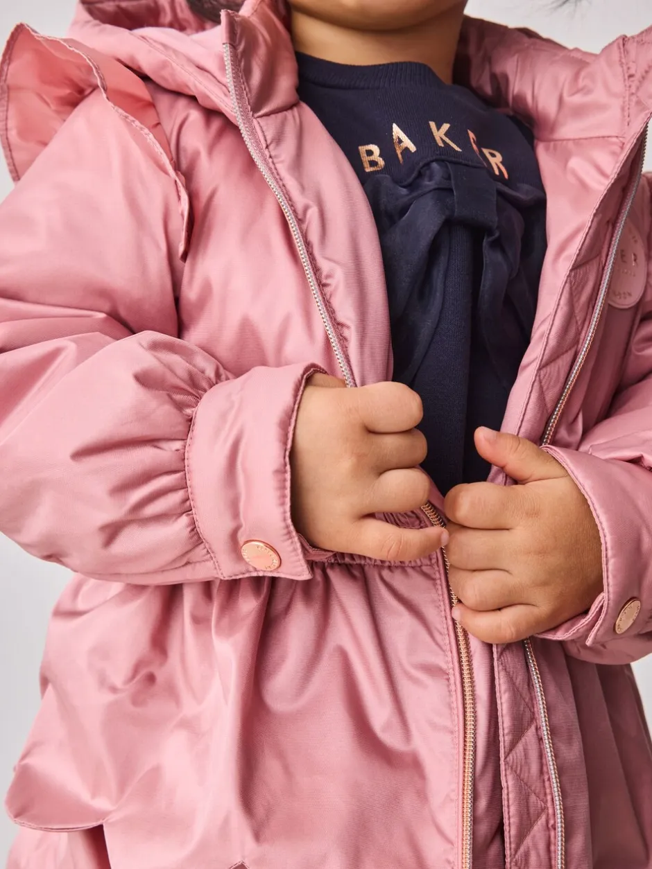 Schoolkleding|Jassen En Jacks*Baker by Ted Baker roze regenbestendige lichtgewicht regenjas met geschulpte rand