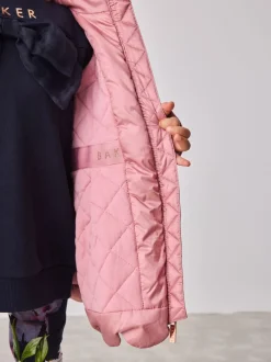 Schoolkleding|Jassen En Jacks*Baker by Ted Baker roze regenbestendige lichtgewicht regenjas met geschulpte rand