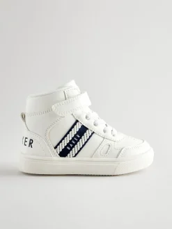 Sneakers|Baker by Ted Baker witte hoge jongenssneakers met geweven merkband
