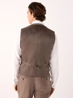 Vesten|Next Baksteenkleur - Gilet van linnenmix