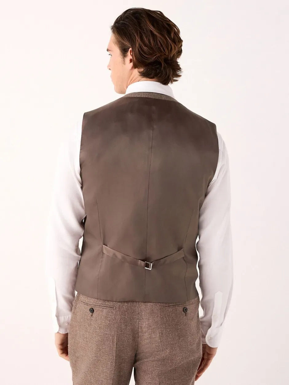Vesten|Next Baksteenkleur - Gilet van linnenmix