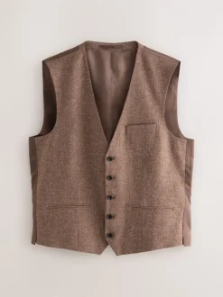 Vesten|Next Baksteenkleur - Gilet van linnenmix