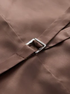 Vesten|Next Baksteenkleur - Gilet van linnenmix